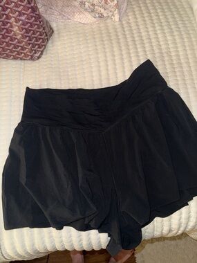 Women’s Black High-Waist Performance Shorts